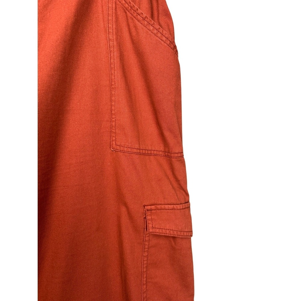 OLD NAVY Womens Utility Cargo Pants Rust Orange Paperbag Waist Belted Cropped XL - Picture 8 of 10